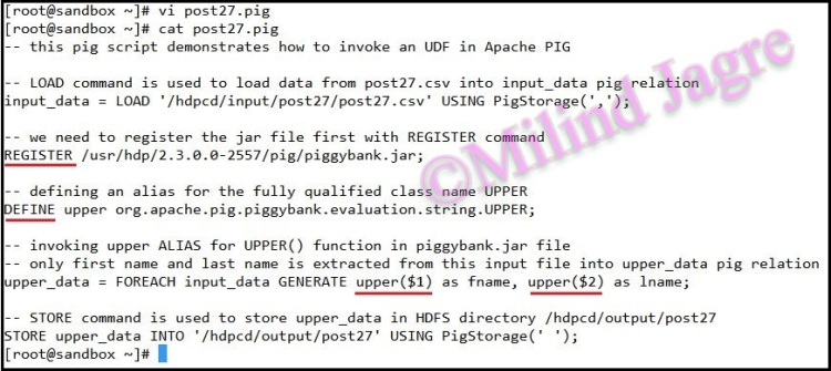 Step 3: creating pig script to demo UDF invocation